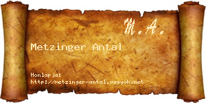 Metzinger Antal névjegykártya